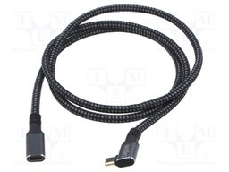 Cable; USB 3.2 Gen 2; USB C socket,USB C angled plug; 1m; black