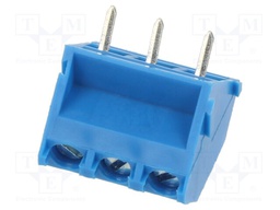 PCB terminal block; angled 45°; 5mm; ways: 3; on PCBs; 2.5mm2; 15A