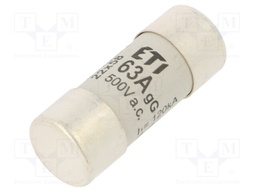 Fuse: fuse; gG; 63A; 690VAC; cylindrical,industrial; 22x58mm