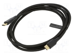 Cable; USB C plug,both sides; nickel plated; 1.5m; black; 60W; 3A