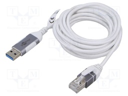 Cable; slim,USB 3.0; RJ45 plug,USB A plug; nickel plated; 15m