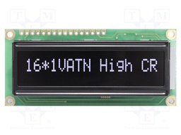 Display: LCD; alphanumeric; VA Negative; 16x1; 80x36x13.5mm; LED
