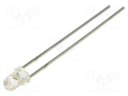 LED; 3mm; yellow; 600÷1200mcd; 24°; Front: convex
