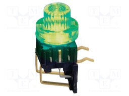 Microswitch TACT; SPST-NO; Pos: 2; 0.05A/12VDC; THT; LED; green