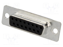 D-Sub; PIN: 15; plug; female; soldering; for cable; gold flash; 250V