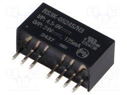 Converter: DC/DC; 3W; Uin: 4.5÷9V; Uout: 24VDC; Iout: 125mA; SIP8