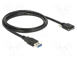 Cable; USB A plug,USB B micro plug; 1m; black; 26AWG,28AWG; 5Gbps