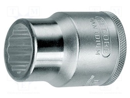 Socket; 12-angles,socket spanner; 60mm; 3/4"; Plating: chromium