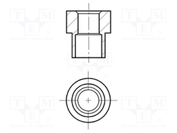 Spacer sleeve; 16.26mm; cylindrical; brass; nickel; Øint: 3.66mm