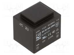 Transformer: encapsulated; 3VA; 110VAC; 12V; 250mA; Mounting: PCB