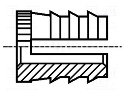 Threaded insert; brass; without coating; M5; BN: 1051