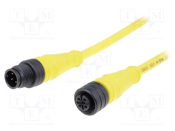 Cable: for sensors/automation; PIN: 4; M12-M12; 2m; plug; plug; IP67