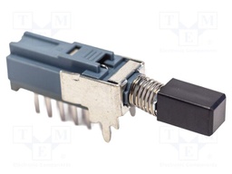 Switch: push-button; Pos: 2; 4PDT; 0.1A/30VDC; black; Illumin: none