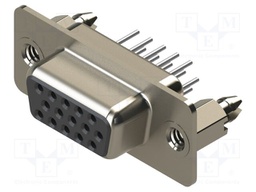 Connector: D-Sub HD; PIN: 15; socket; female; straight; THT; MHDD