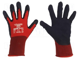 Protective gloves; Size: 10,XL; red; polyester; Comfort