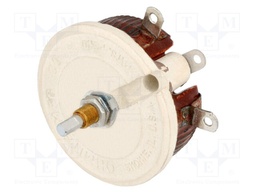 Potentiometer: shaft; single turn; 10Ω; 100W; 6.35mm; wirewound