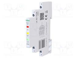 Voltage indicator; 3x230VAC; IP20; for DIN rail mounting