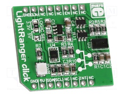 Click board; lighting sensor,optical range sensor; I2C; VL6180X