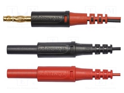 Test lead; 60VDC; 30VAC; 10A; Len: 0.1m; black-red; Rcont max: 3mΩ