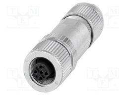 Connector: M12; plug; PIN: 3; 48V; straight; IP65; push-lock; B code