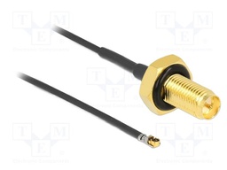 Cable; 500mm; IPEX MHF 4L,RP-SMA female; black; with o-ring seal