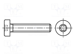 Screw; M2.5x4; 0.45; Head: cheese head; Torx®; TX08; ISO 14580