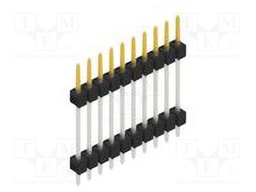 Connector: pin strips; pin header; male; PIN: 10; 2.54mm; THT; 1x10
