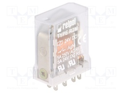 Relay: electromagnetic; DPDT; Ucoil: 24VDC; 5A/250VAC; 5A/24VDC