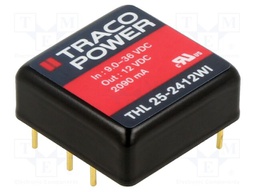 Converter: DC/DC; 25W; Uin: 9÷36V; 12VDC; Iout: 2090mA; 1"x1"; 16.5g