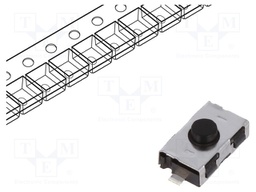 Microswitch TACT; SPST-NO; Pos: 2; 0.05A/32VDC; SMT; none; 3N; round