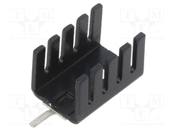 Heatsink: extruded; U; TO220; black; L: 19mm; W: 13.2mm; H: 12.7mm