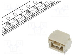 Socket; wire-board; male; 1.25mm; PIN: 2; w/o contacts; on PCBs; 50V