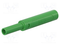 Connector: 4mm banana; socket; 32A; 1kV; L: 65mm; green; screw