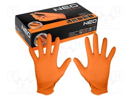 Protective gloves; Size: L; orange; nitryl; 50pcs.