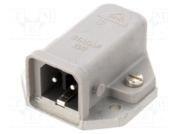 Connector: rectangular; ST; socket; male; PIN: 2; coded; tinned; IP54