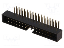 Socket; IDC; male; PIN: 32; angled 90°; THT; gold-plated; 2mm