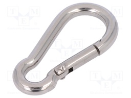 Snap hook; acid resistant steel A4; for rope; 40mm; Size: 4mm