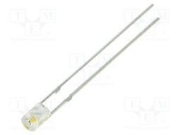 LED; white warm; 3mm; 750mcd; 140°; Front: recessed; 5VDC; -30÷85°C