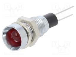 Indicator: LED; recessed; Cutout: Ø8mm; for PCB; brass; ØLED: 5mm