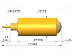 Test needle; Spring compression: 1.2mm; 1.4mm; 5A; Ø: 5mm; plug-in