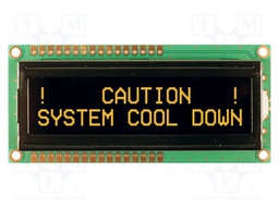 Display: LCD; FSTN Negative; 16x2; black; 80x36mm; LED; 5V