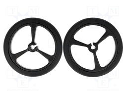Wheel; black; Shaft: D spring; Pcs: 2; push-in; Ø: 40mm; W: 7mm