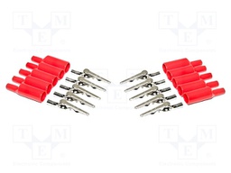 Crocodile clip; 10A; Grip capac: max.8mm; Overall len: 51mm; red