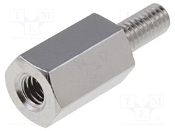 Screwed spacer sleeve; Int.thread: M2,5; 8mm; Ext.thread: M2,5