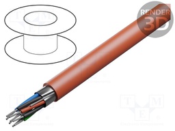 Wire; RS232; 3x2x24AWG; stranded; Cu; Al-PET foil; FEP; red; 30.5m