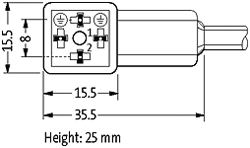 Connection lead; female; plug; Len: 2m; IP67; Type: C; -25÷85°C; 4A