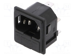 Connector: AC supply; socket; male; 10A; 250VAC; IEC 60320; UL94V-0