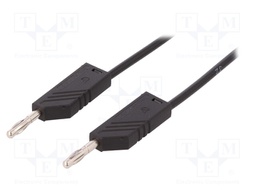 Test lead; PVC; 1m; black; 16A; 60VDC; Type: with 4mm axial socket