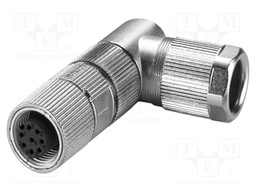 Connector: M12; plug; PIN: 8; 30V; angled; IP65; crimped; A code; 2A