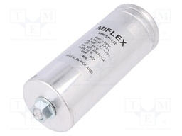 Capacitor: polypropylene; one phase; Q@50Hz: 5kVAR; 400VAC; 12.5A